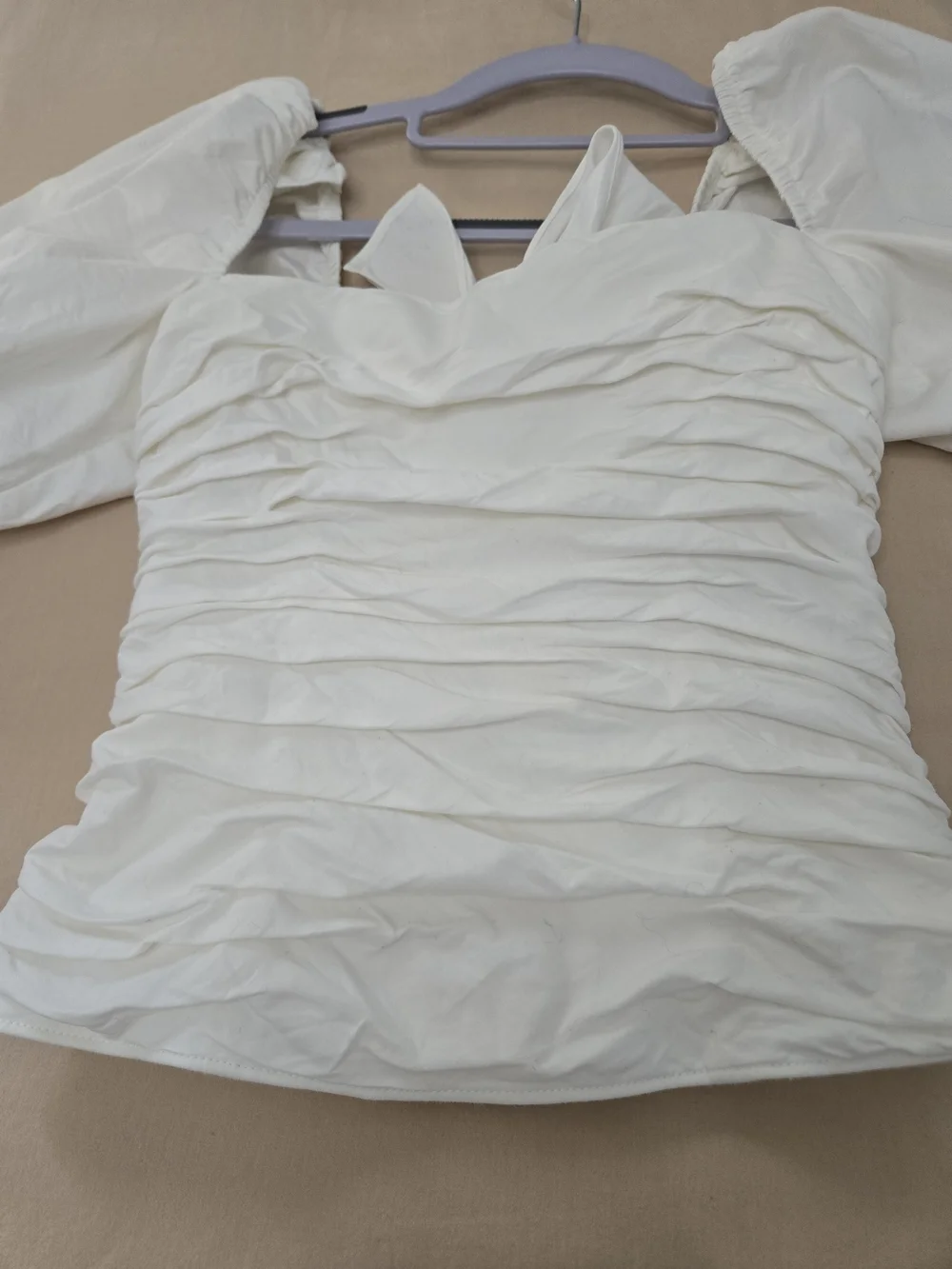 Reformation Barry Ruched Puff-Sleeve Blouse